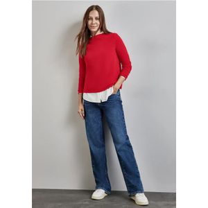 Street One Dames Gestructureerd coltruitje in Rood, in size: 34