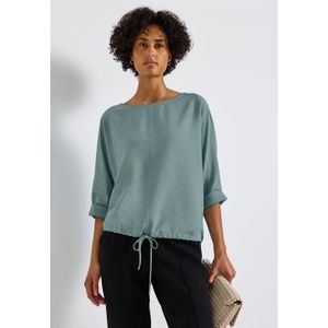 Street One - Blouse - Blauw - Dolman - Gestructureerd