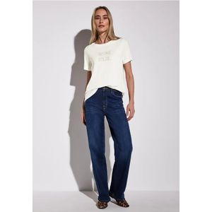Street One Dames Shirt met tekst in Wit, in size: 34