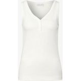 Street One - Studio F323196 - Tanktop - Gebroken Wit - V-hals met Knoop Bretels
