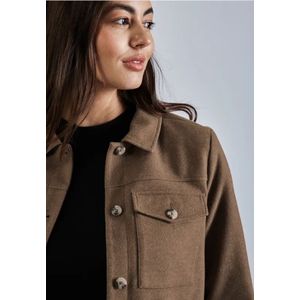 Street One Dames Wol-look jas in Bruin, in size: 44