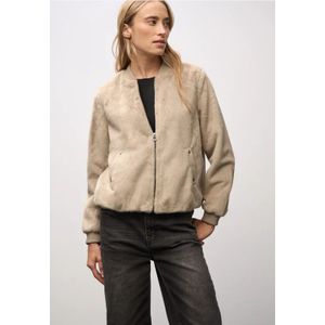 Street One Dames Blouson van imitatiebont in Beige, in size: 34