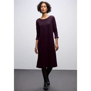 Street One Dames Geribde midi-jurk in Rood, in size: 34