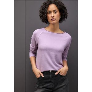 Street One Dames Zacht gemêleerd shirt in Paars, in size: 34