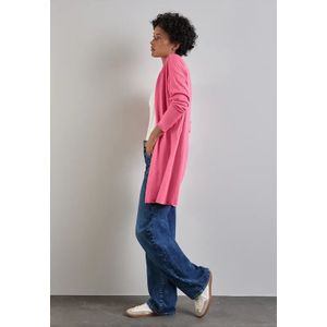 Street One Dames Lang fijn gebreid vest in Pink, in size: 34
