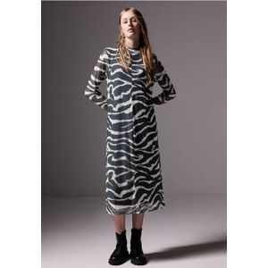 Street One - Studio - Jurk - Grijs - Dames - Gaas met Patroon