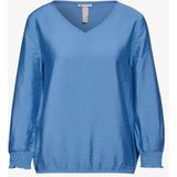 Street One - Blouse - Lichtgewicht - V-hals - 3/4 Mouwen - Zijdeachtige Glans