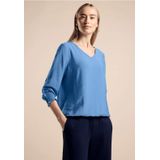 Street One - Blouse - Lichtgewicht - V-hals - 3/4 Mouwen - Zijdeachtige Glans
