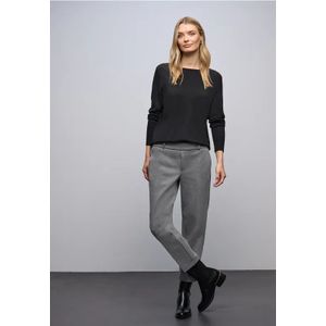 Street One Dames Gemêleerde chino met band in Grijs, in size: 32