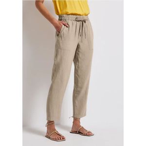 Street One Dames Loose Fit broek met structuur in Beige, in size: 32