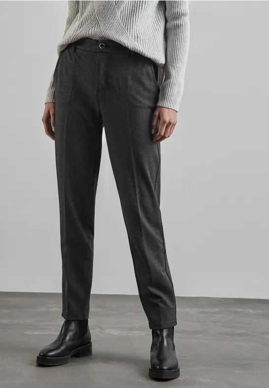 Street One Dames Chino in een gemêleerde look in Zwart, in size: 32