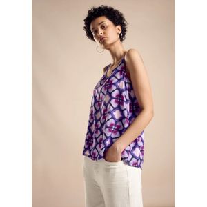 Street One Dames Blousetop met print in Paars, in size: 40