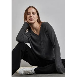 Street One - Dames Shirt - Grijs - Viscosemix met Glitterdetails