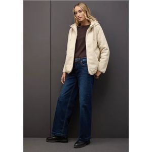 Street One Dames Gevoerd teddyjack in Beige, in size: 34