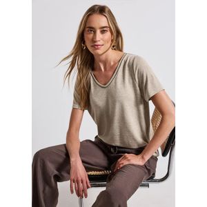 Street One - Shirt - Beige - Linnen Look