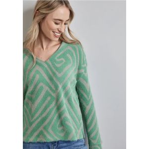 Gezellig shirt met patroon, Sunlit Green, 34
