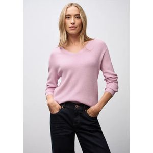 Street One Dames Basis trui met V-hals in Roze, in size: 34