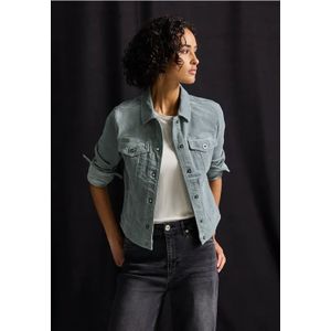 Street One - Mini Ribfluwelen Jack - Blauw - Dames