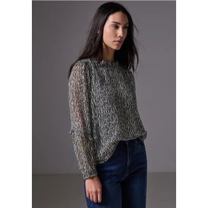 Street One Studio Dames Chiffon tuniek met ruches in Grijs, in size: 34