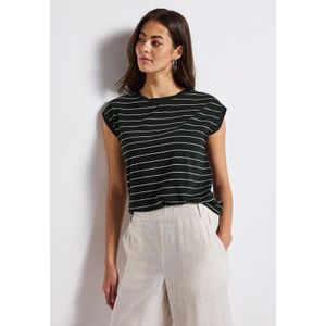 Street One Dames Gestreept shirt in Groen, in size: 34