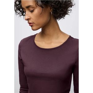 Street One Dames Basic shirt met lange mouwen in Rood, in size: 34