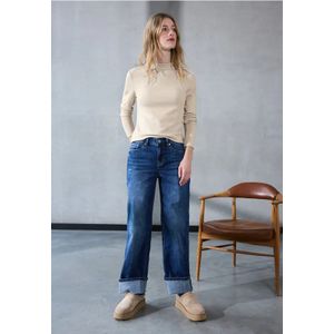 Street One Studio Dames Basic col shirt in Beige, in size: 34