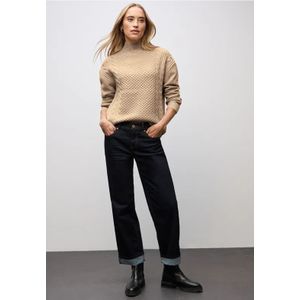 Street One Dames Jumper met kabelpatroon in Beige, in size: 34