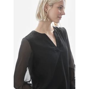 Street One Dames Chiffon blouse in Zwart, in size: 34