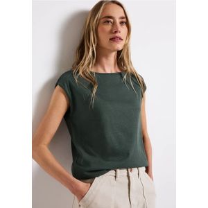 Street One Dames Shirt met boothals in Groen, in size: 36