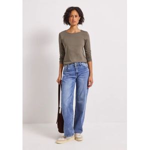 Street One Dames Basic shirt met lange mouwen in Bruin, in size: 34