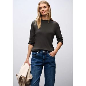 Street One Dames Basic col shirt in Bruin, in size: 34