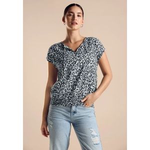 Street One Dames Zomerblouse met print in Groen, in size: 40