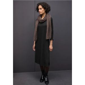 Street One Dames Geribde midi-jurk in Zwart, in size: 34