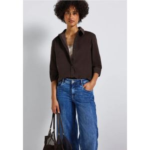 Street One Dames Corduroy overhemd blouse in Bruin, in size: 36