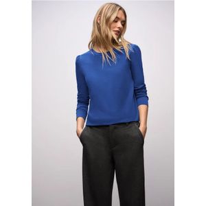 Street One Dames Shirt met rimpels in Blauw, in size: 34