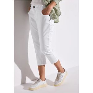 Street One Dames Satijnen 3/4 broek in Wit, in size: 32