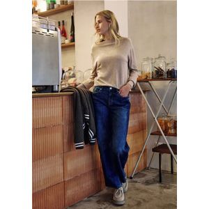 Street One Studio Dames Trui met volumemouwen in Beige, in size: 34