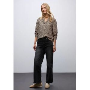 Street One Dames Leo blouse met gespleten hals in Beige, in size: 34