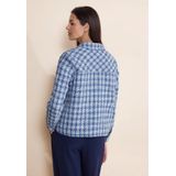 Street One - Kort Bouclé Jasje - Blauw - Ruitpatroon - Binnenvoering