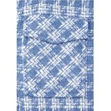 Street One - Kort Bouclé Jasje - Blauw - Ruitpatroon - Binnenvoering