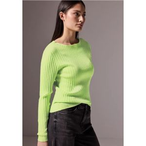 Street One Studio Dames Trui met geribbelde textuur in Groen, in size: 42