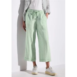 Street One Dames Linnen broek in Groen, in size: 32