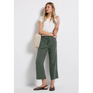 Street One Dames Mousseline broek Wide Legs in Groen, in size: 34