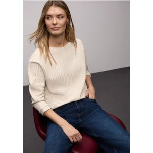 Street One Dames Shirt met structuur, tweekleurig in Wit, in size: 34