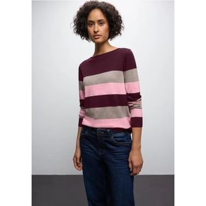 Street One Dames Trui met strepen in Rood, in size: 34