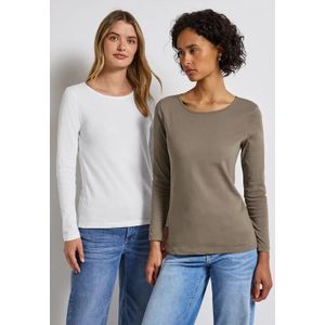 Street One Dames 2-pack shirts met lange mouwen in Multicolour, in size: 34