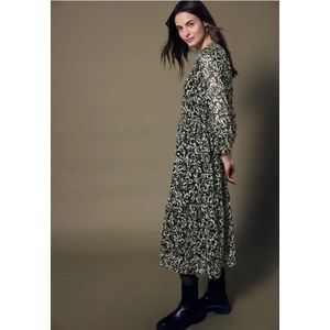 Street One Studio Dames Chiffon midi-jurk met print in Zwart, in size: 34