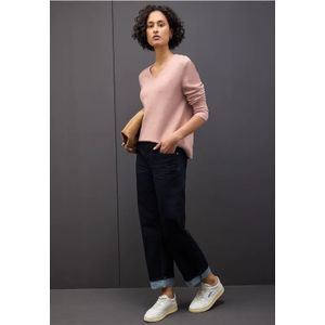 Street One Dames Zachte trui met V-hals in Roze, in size: 34