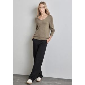 Street One Dames Fijn gebreide trui in Beige, in size: 34