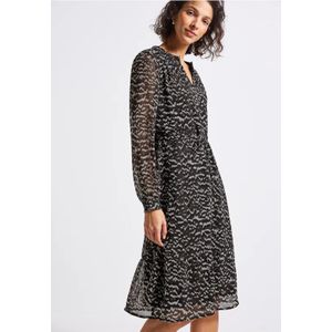 Street One - Chiffon Jurk - Bruin - A-lijn